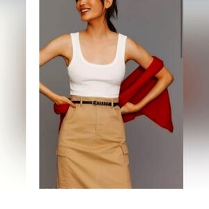 Anthropologie NWT Mare Mare Sleeveless Twofer Cargo Midi Tank Dress Fall Summer